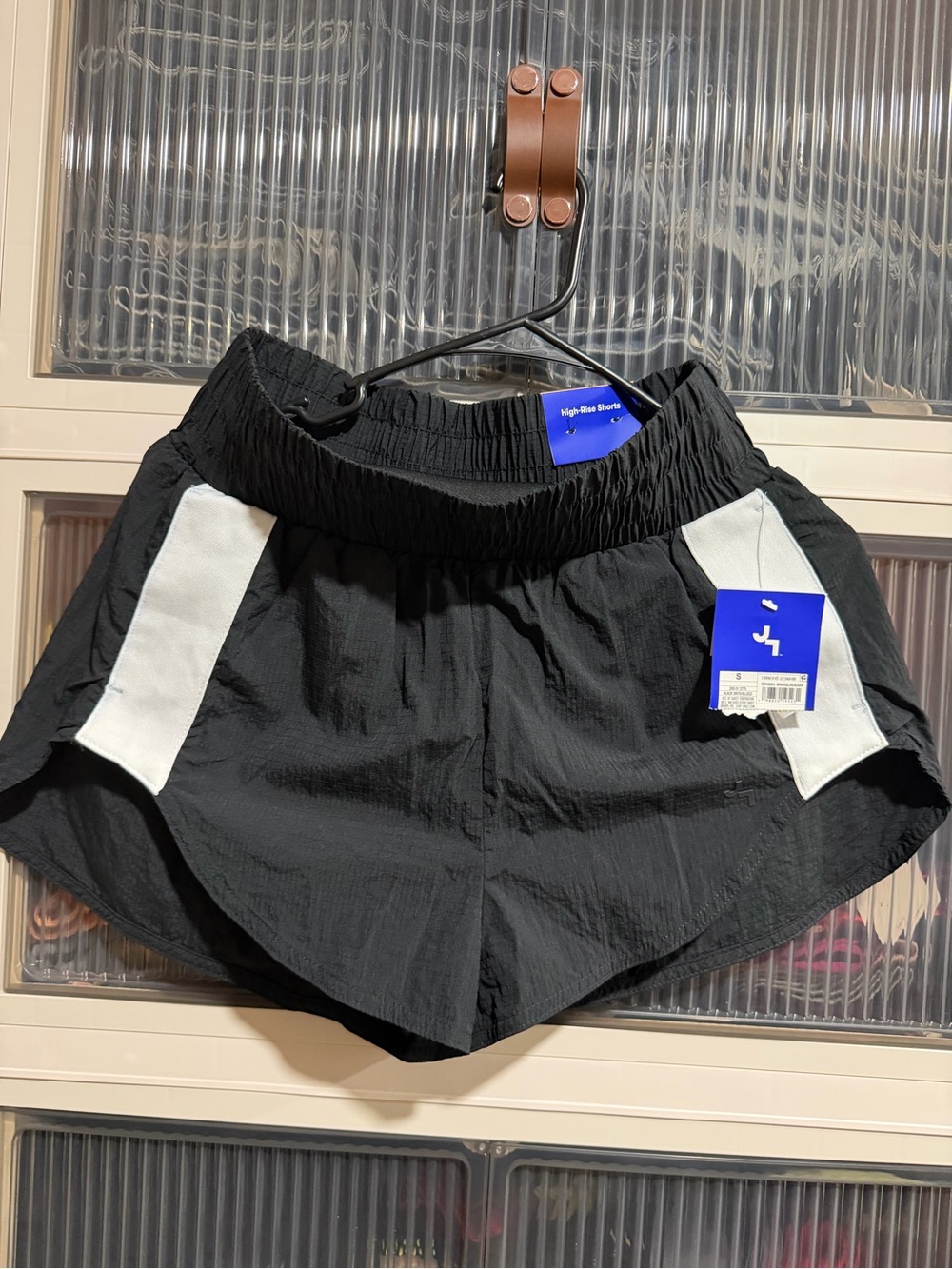 JoyLab Black Athletic Shorts with White Side Panels